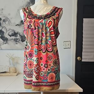 Colorful Sleeveless Floral Dress